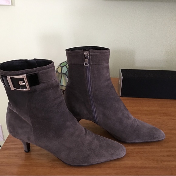 Prada Shoes - Prada Suede Booties/ Boots Size 7.5 Dark Gray